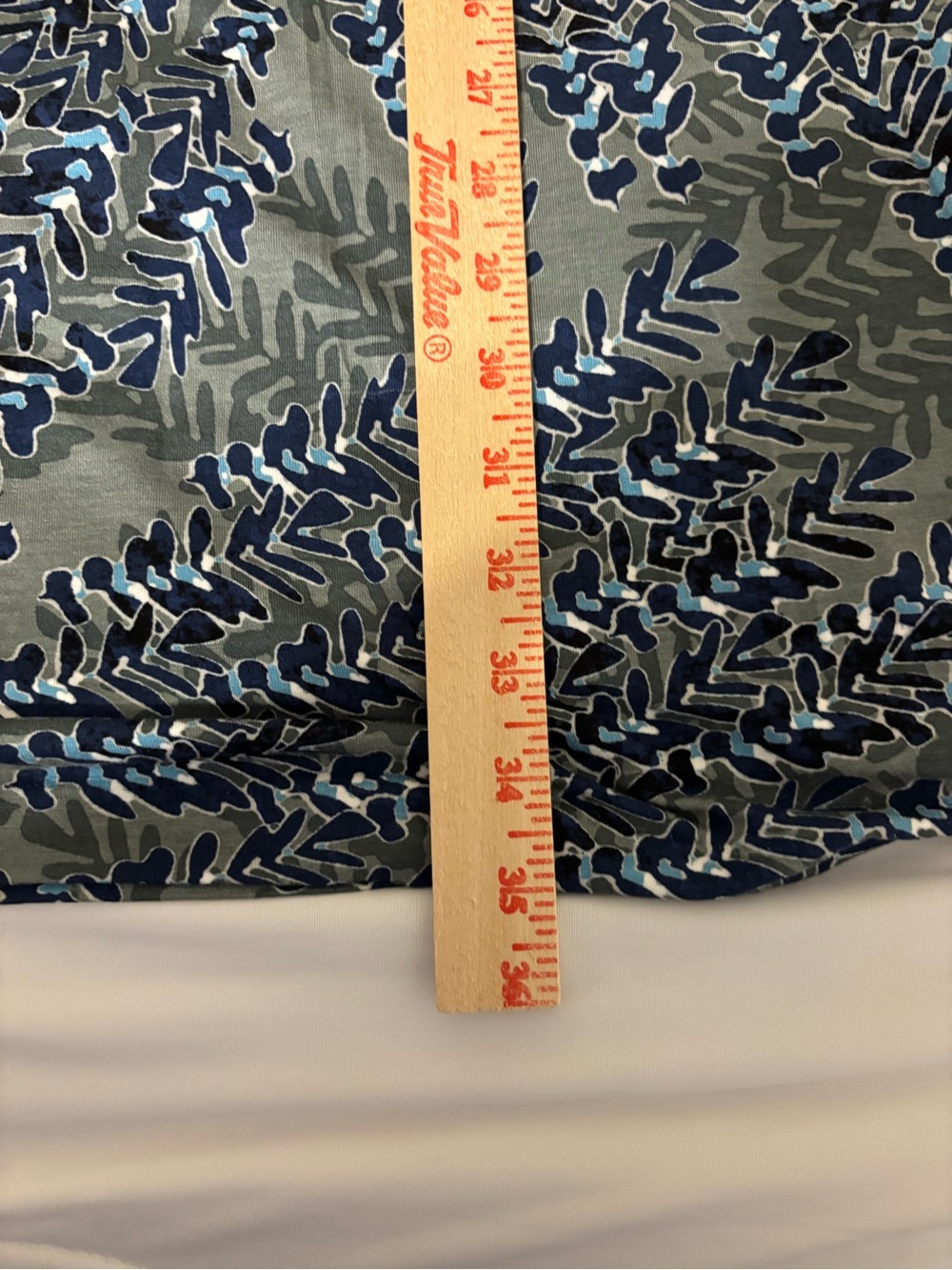 Nic + Zoe Medium Blue Gray Fern Print Short Sleeve Stretch Midi Dress - Picture 5 of 9